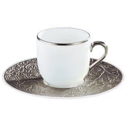 Coffee Cup & Saucer - 'Italian Renaissance' Platinum