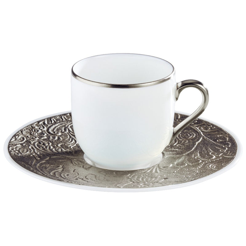 Coffee Cup & Saucer - 'Italian Renaissance' Platinum