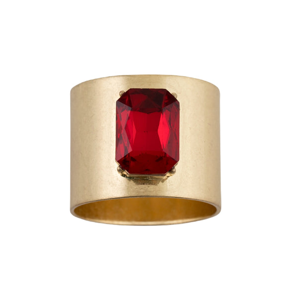 Single Gem Napkin Ring in Ruby Red by Joanna Buchanan | Set of 2