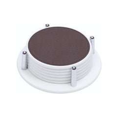 Sirmione Corian Round Coasters Holder with 6 Sirmione Corian Round Coasters by Giobagnara
