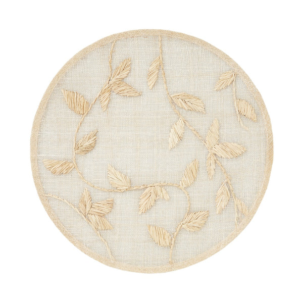 Straw Leaf Placemat in Natural by Joanna Buchanan - Set of 4