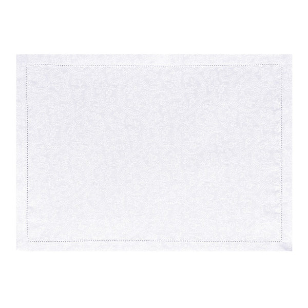 'Portofino Fiori' Linen Placemat in White by Le Jacquard Français (set of 4)