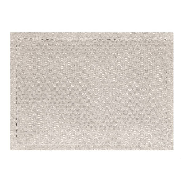 'Portofino Géo' Linen Placemat in Beige by Le Jacquard Français (set of 4)
