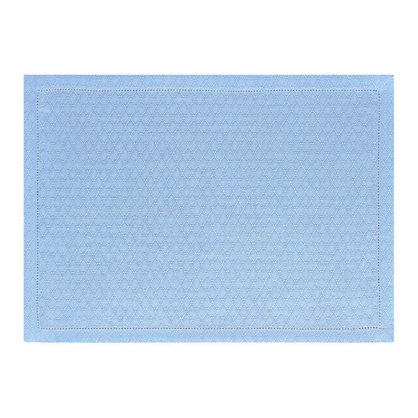 'Portofino Géo' Linen Placemat in Blue by Le Jacquard Français (set of 4)