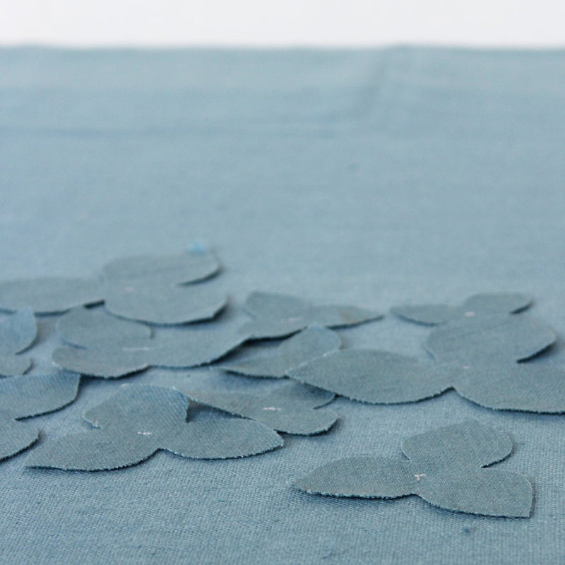 Linen Table Runner 'Hydrangea' in Sky Blue by Giardino Segreto