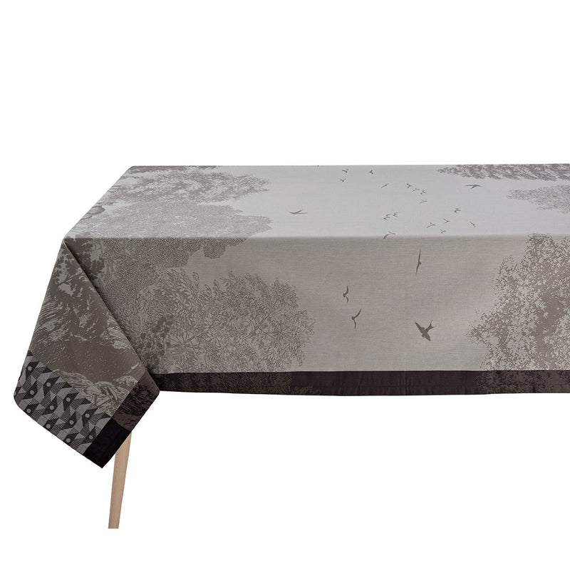 'Forêt Enchantée' Cotton Tablecloth in Grey by Le Jacquard Français