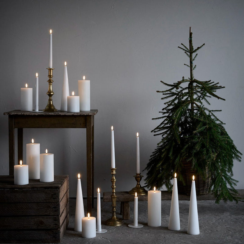 LED Pillar Candle 10cm in Nordic White by Uyuni Lighting