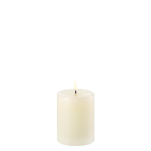 LED Pillar Candle 10cm in Ivory by Uyuni Lighting