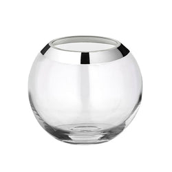 Glass Vase Mirinda, Refined with a Platinum Rim