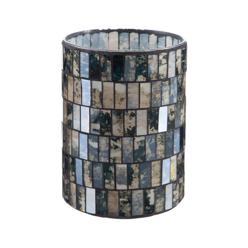 Vase Mosaic Glass - Medium in Black