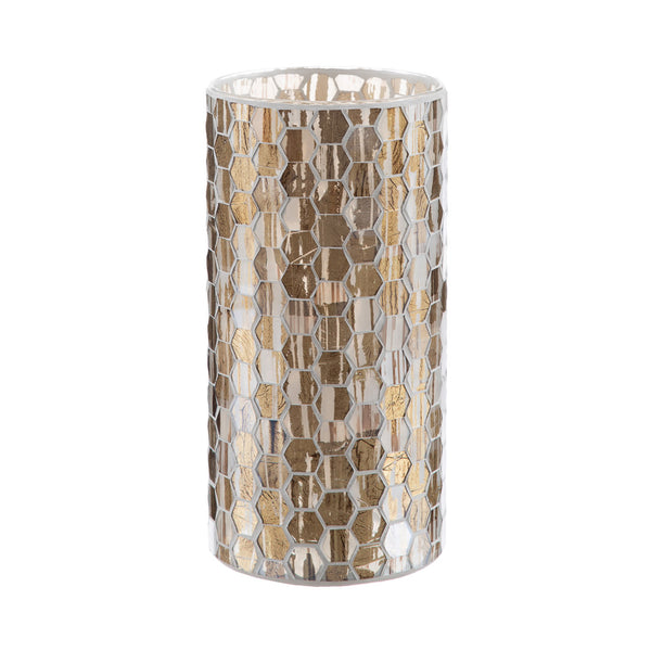 Vase Mosaic Glass - Large in Silver and Gold