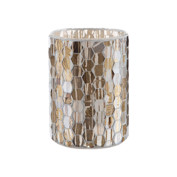 Vase Mosaic Glass - Medium in Silver and Gold