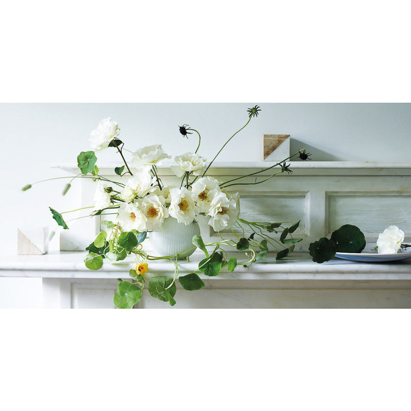 Folia Rose Bowl Vase in Fine Bone China by Wedgwood in White in a Gift Box