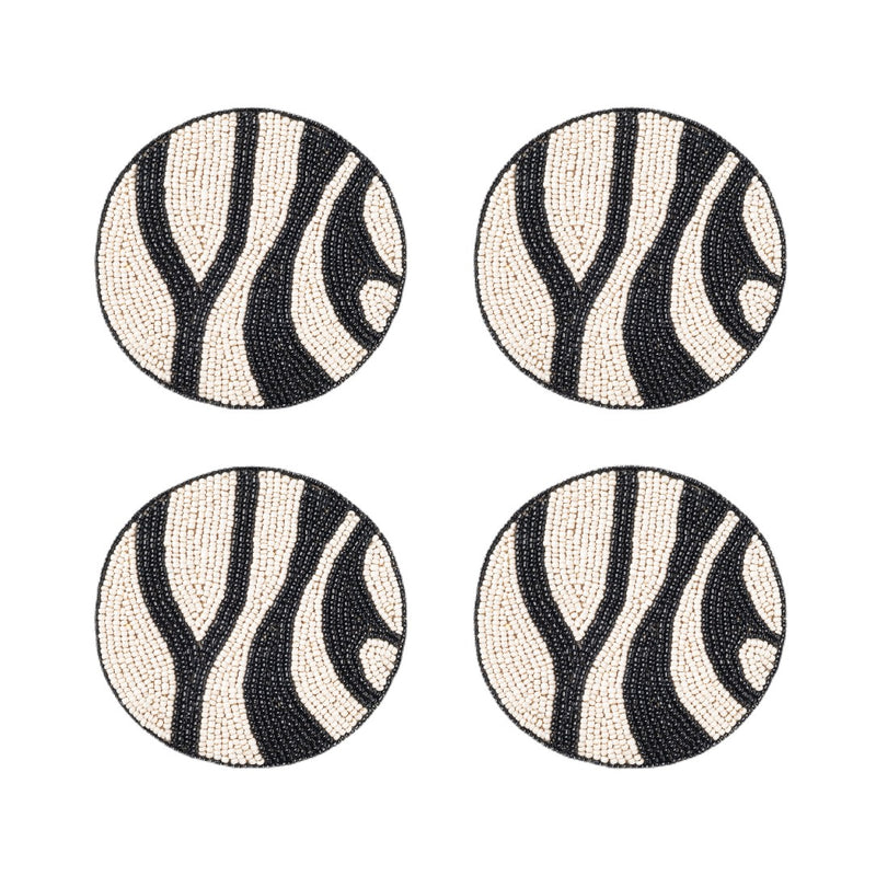 Zebra Coaster With Black Stripes by Joanna Buchanan | Set of 4