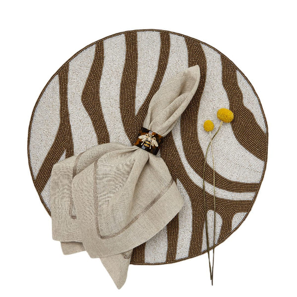 Zebra Placemat with Brown Stripes by Joanna Buchanan | Set of 4