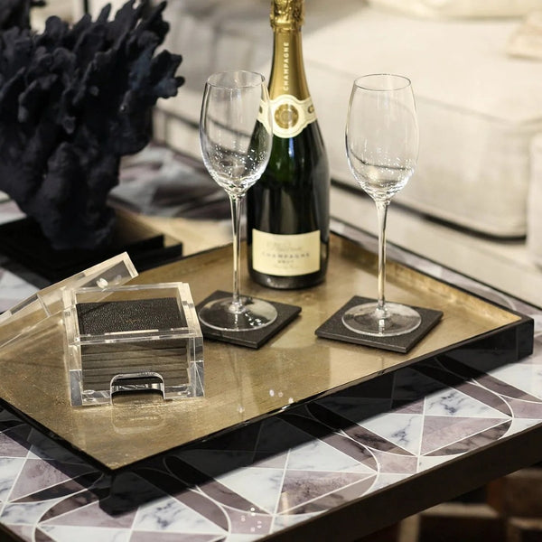Windsor Tray Large in Silver Leaf by Posh Trading Company