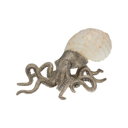 Silver Plated Octopus with Tesselate Tun Shell