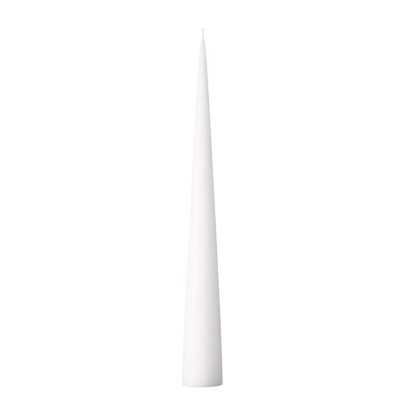 Self-Standing Cone Candle in White Matt 48cm