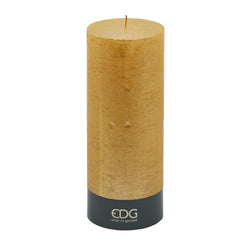 Rustic Pillar Candle in Gold by EDG 25cm