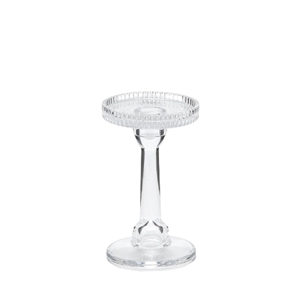 Duo-Use Glass Candle Holder by EDG 16.3cm Tall