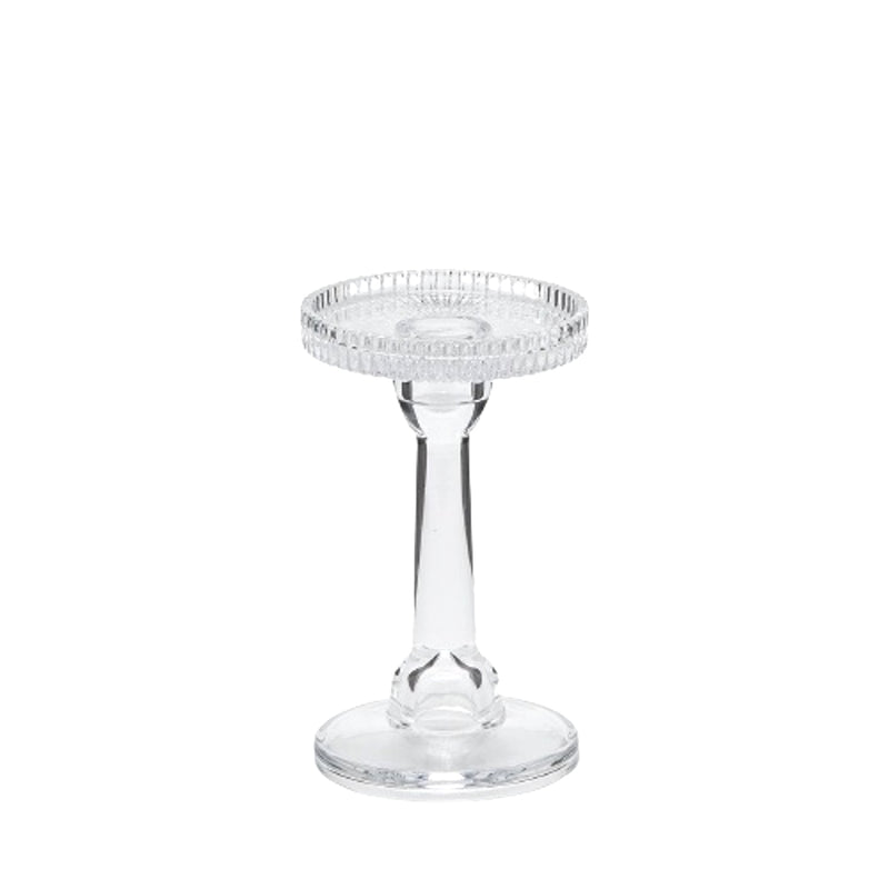 Duo-Use Glass Candle Holder by EDG 16.3cm Tall