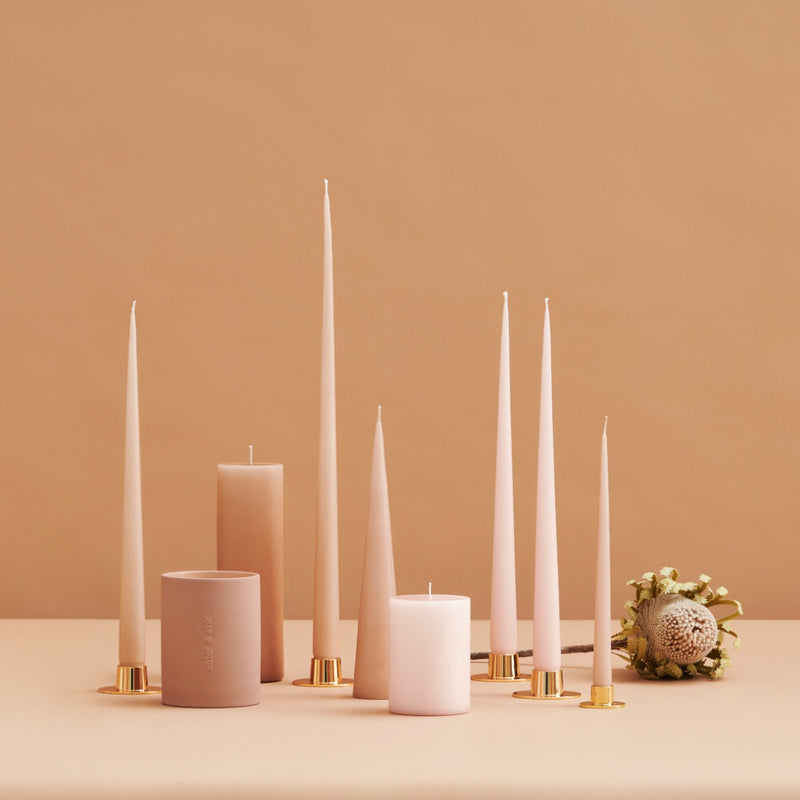 Iconic Taper Candle in Misty Rose Matt