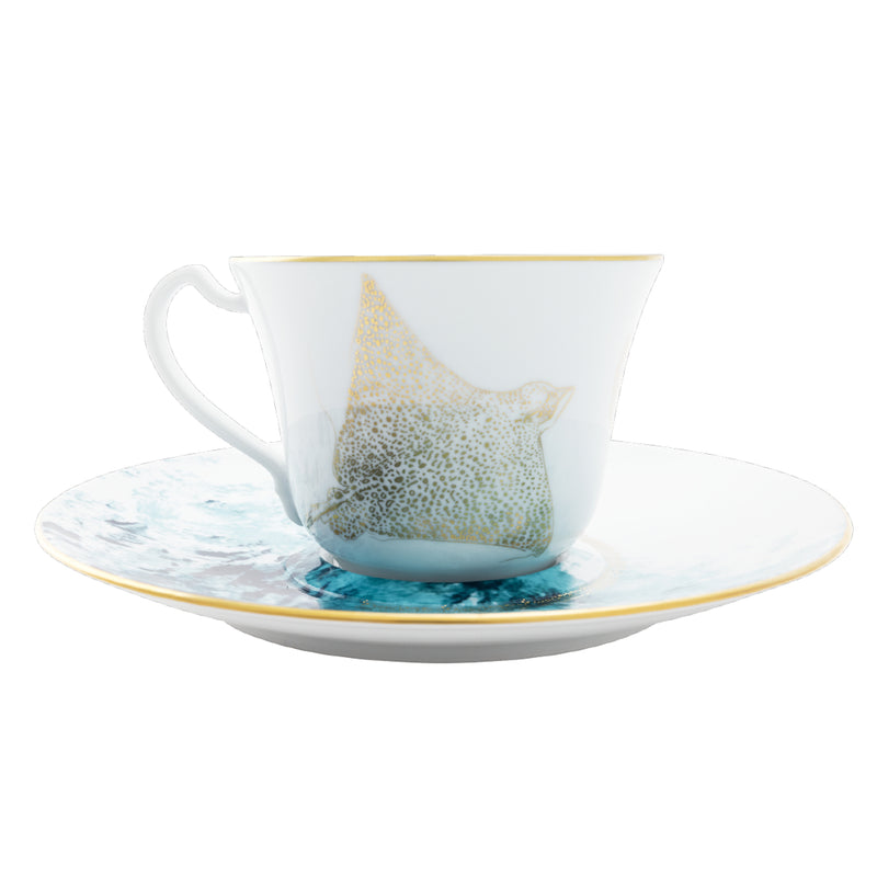 XL Cappuccino Cup & Saucer - Océan Bleu