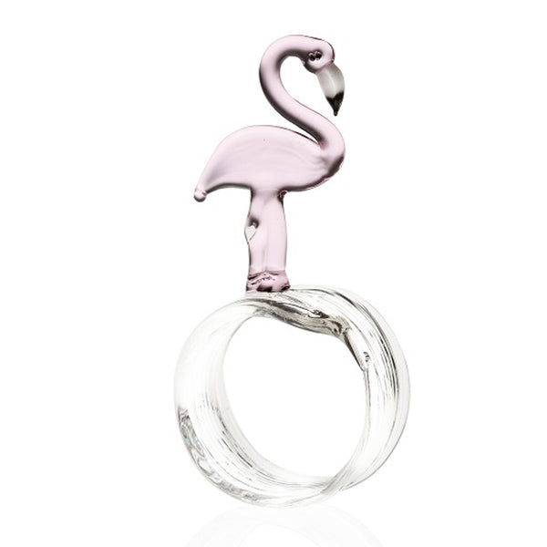 Flamingo Napkin Rings in Murano Glass (set of 6)