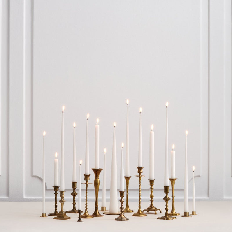 Self-Standing Cone Candle in White Matt 38cm