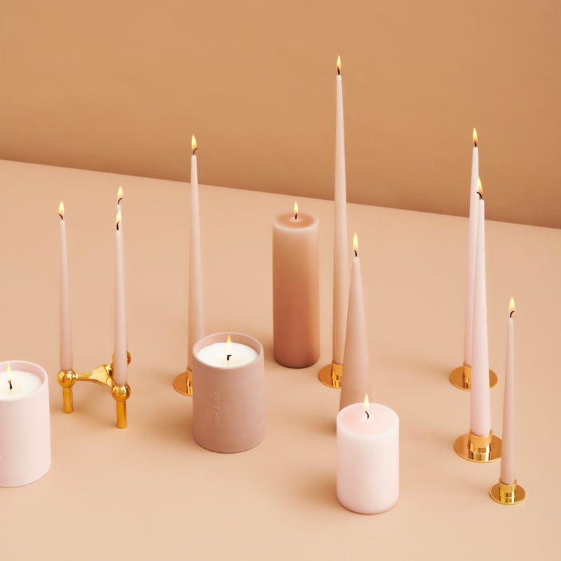 Self-Standing Cone Candle in Nude Matt 38cm