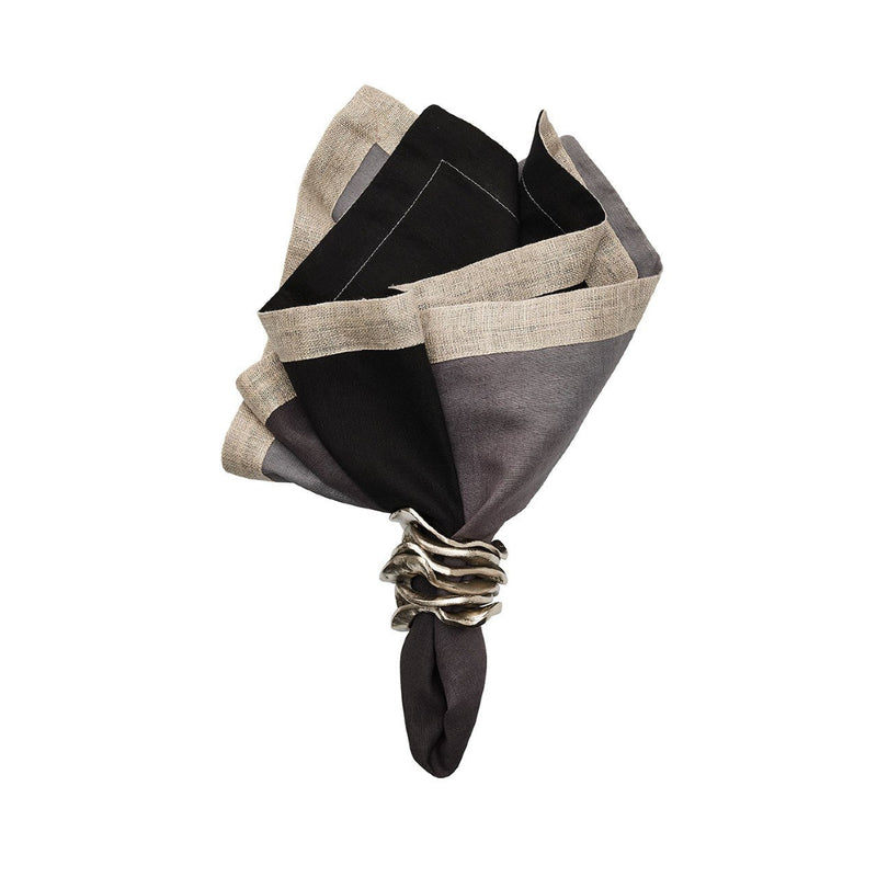 Dip Dye Linen Napkin in Grey and Black by Kim Seybert
