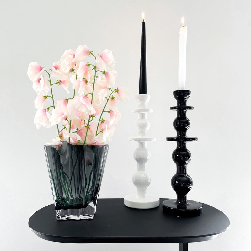 Imperial Candle Holder in White Glazed Ceramic by Adriani e Rossi