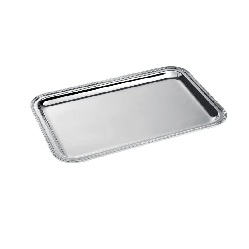 Small rectangular silver-plated service tray Rencontre by Ercuis, elegant for serving or display with timeless French craftsmanship.