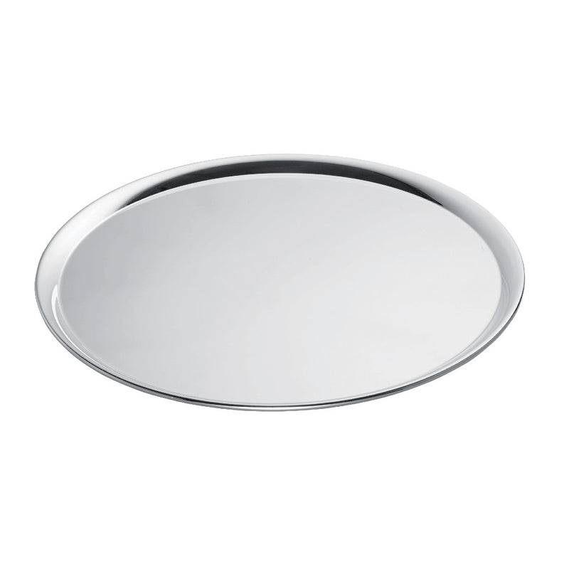 Large round silver-plated Classique tray by Ercuis, handcrafted in France for elegant serving and refined table presentation.