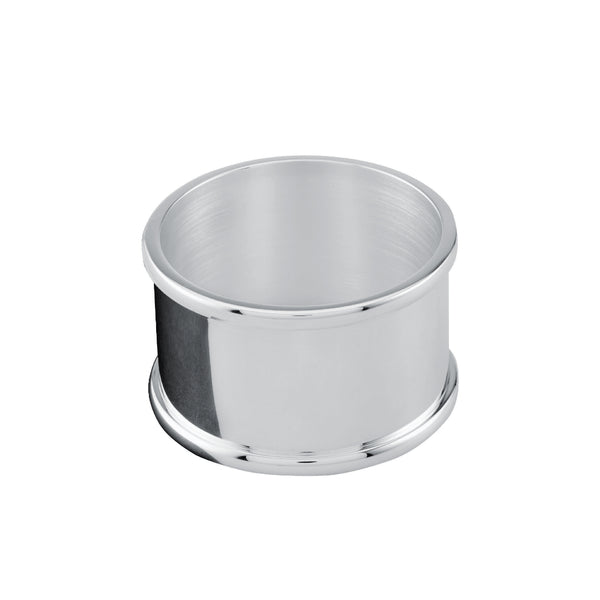 Jonc silver-plated napkin ring by Ercuis on white background.