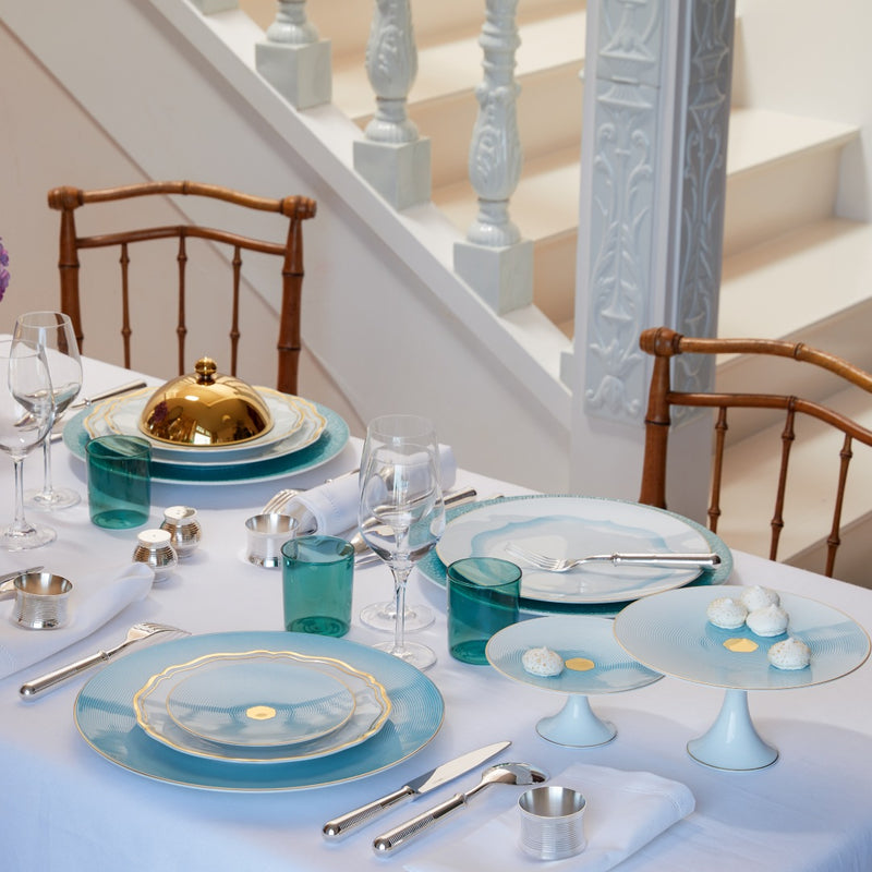 Transat silver-plated napkin ring by Ercuis, styled on elegant table setting.