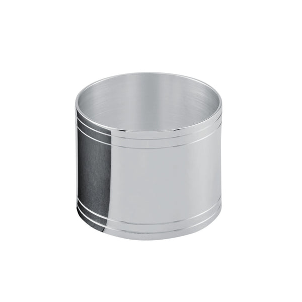 Silver-plated Filets XL napkin ring by Ercuis on white background.