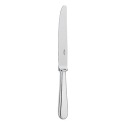 Silver-plated dinner knife with smooth blade and rounded handle from the Baguette collection by Ercuis.