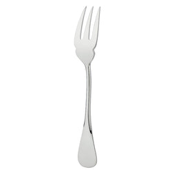 Silver-plated fish fork with three slender tines and a smooth, tapered handle from the Baguette collection by Ercuis.