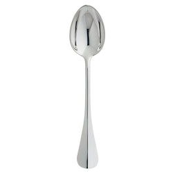Silver-plated moka spoon with small oval bowl and slender elongated handle from the Baguette collection by Ercuis.