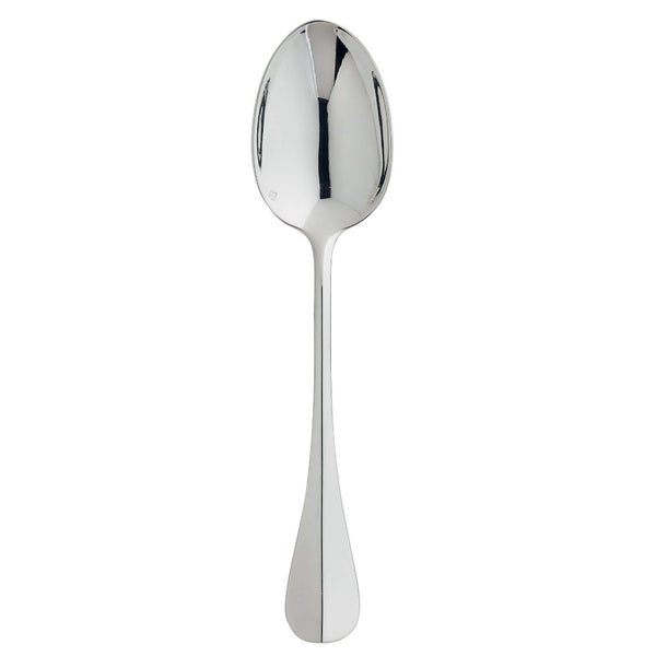 US tea spoon with rounded bowl and smooth tapered handle in silver-plated finish from the Baguette collection by Ercuis.