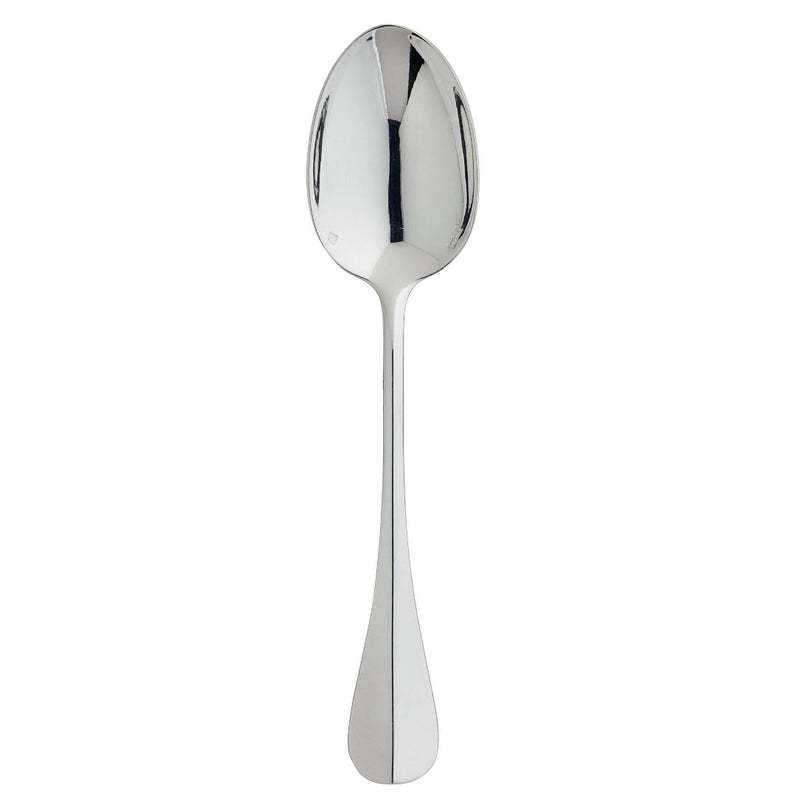US tea spoon with rounded bowl and smooth tapered handle in silver-plated finish from the Baguette collection by Ercuis.