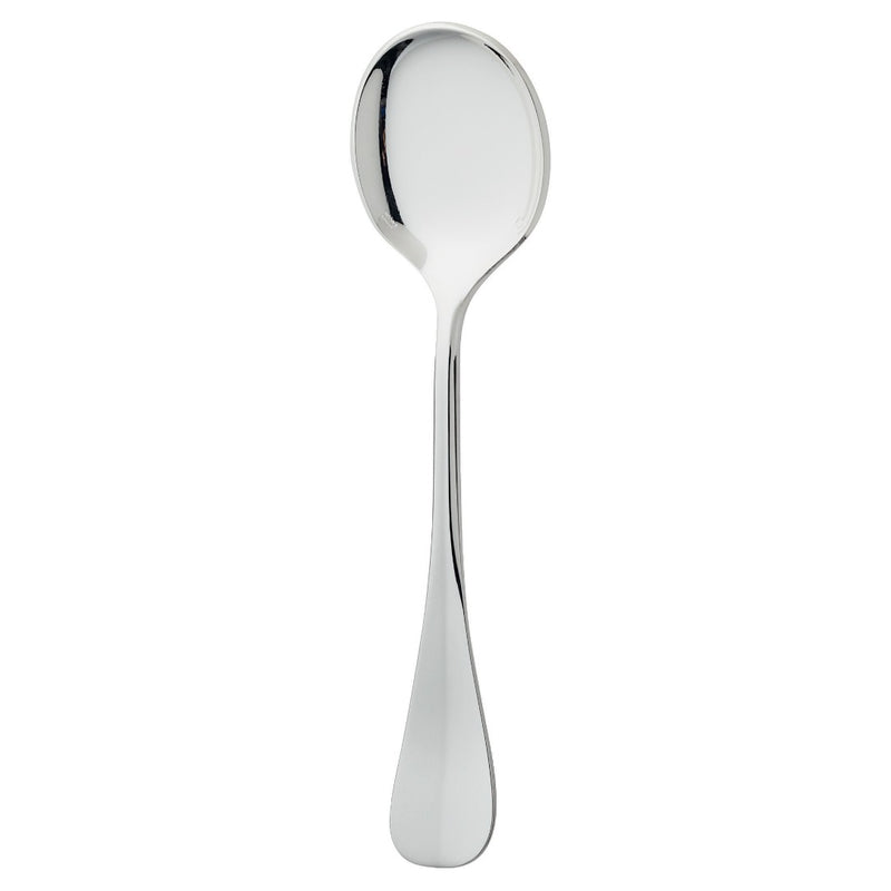 Silver-plated ice cream spoon with flat rounded bowl and tapered handle from the Baguette collection by Ercuis.