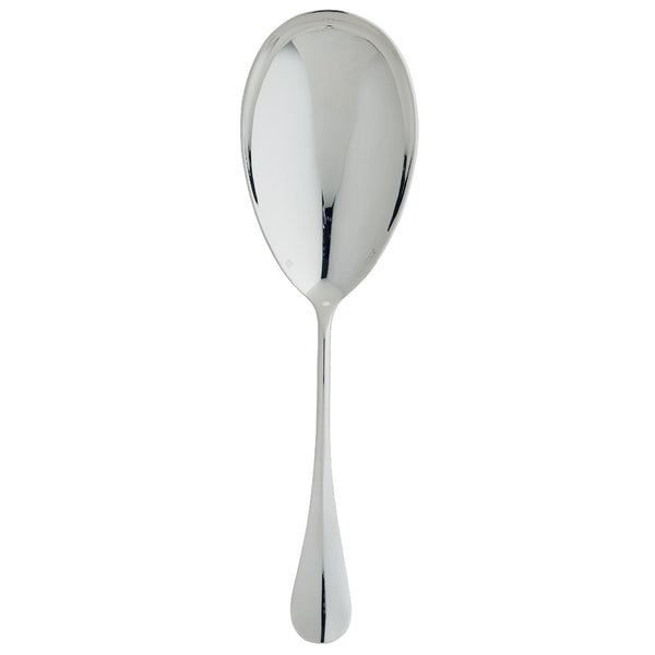 Ercuis Baguette silver-plated rice or potato ladle with deep oval bowl and sleek polished handle.