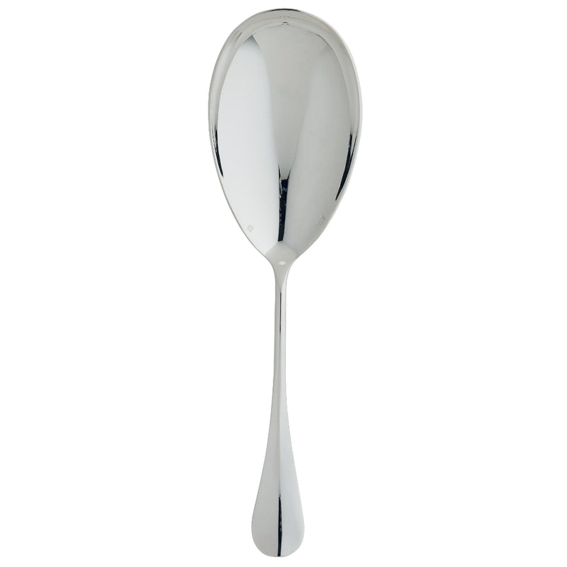 Ercuis Baguette silver-plated rice or potato ladle with deep oval bowl and sleek polished handle.