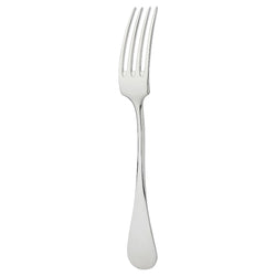 Silver-plated place fork with elongated tines and gently flared handle from the Baguette collection by Ercuis.