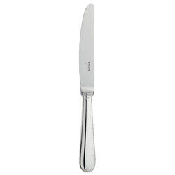 Silver-plated place knife with broad blade, rounded tip, and smooth handle from the Baguette collection by Ercuis.