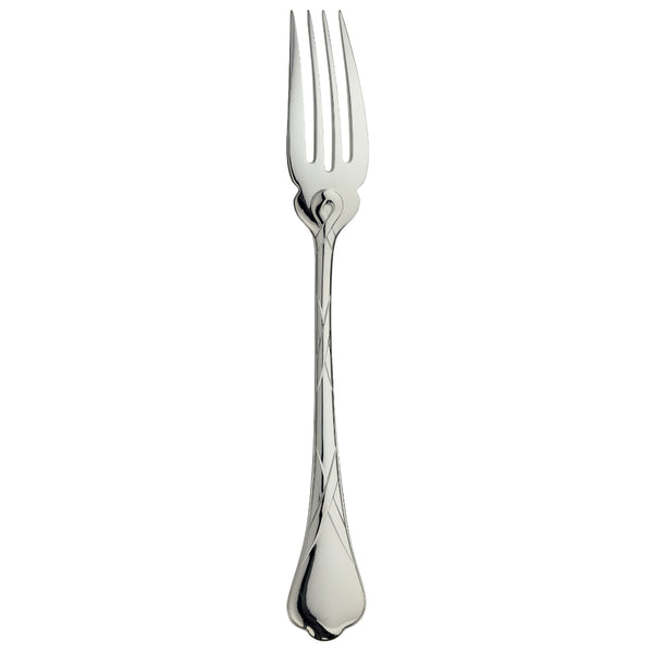 Silver-plated fish fork with ruban croisé motif, Paris collection by Ercuis.