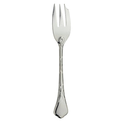 Silver-plated pastry fork with three tines and ribbon motif, Paris collection by Ercuis.