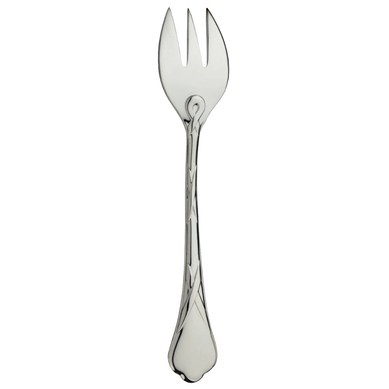 Silver-plated oyster fork with three prongs, Paris collection.